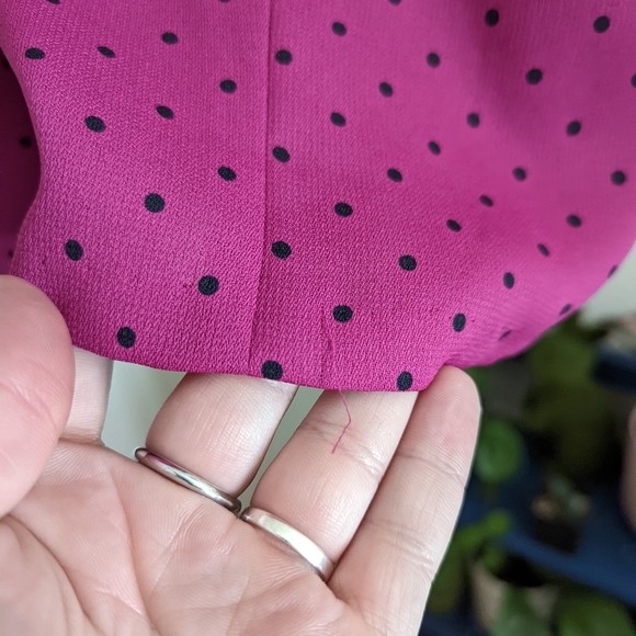 Vintage Chaus Dress · Late 80s · Pink & Black Polkadots · Size 16 - Picture 5 of 8